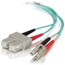 C2G 1m LC-SC 50-125 Duplex Multimode OM4 Fiber Cable - Aqua - 3ft - American Tech Depot