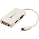 StarTech.com Travel A-V adapter: 3-in-1 Mini DisplayPort to VGA DVI or HDMI converter - white - American Tech Depot
