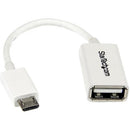 StarTech.com 5in White Micro USB to USB OTG Host Adapter M-F - American Tech Depot