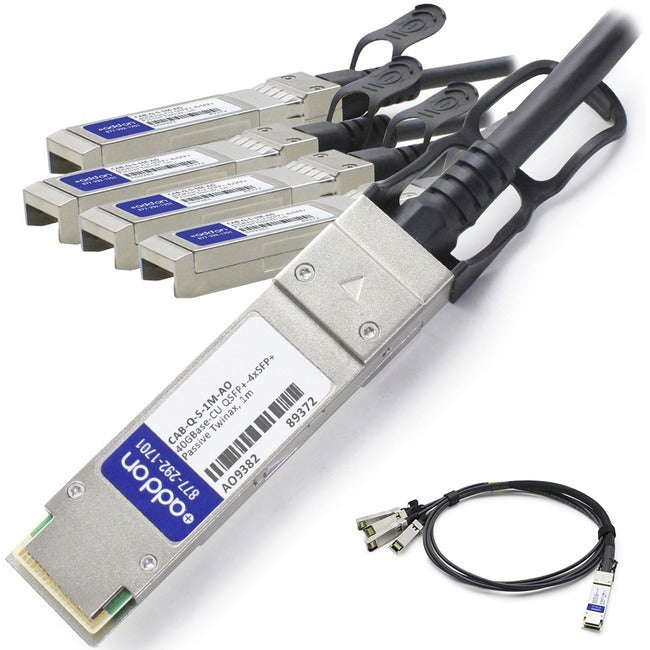 AddOn Arista Networks CAB-Q-S-1M Compatible TAA Compliant 40GBase-CU QSFP+ to 4xSFP+ Direct Attach Cable (Passive Twinax, 1m) - American Tech Depot