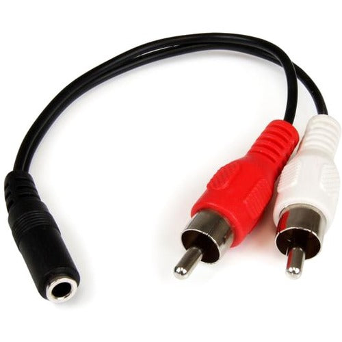 StarTech.com 6in Stereo Audio Cable - 3.5mm Female to 2x RCA Male - American Tech Depot