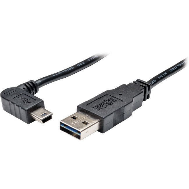 Tripp Lite 6ft USB 2.0 High Speed Cable Reversible A to Right Angle 5Pin Mini B M-M - American Tech Depot