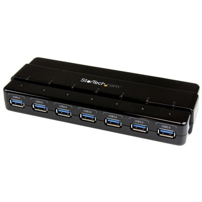 StarTech.com 7 Port SuperSpeed USB 3.0 Hub - Desktop USB Hub with Power Adapter - Black - American Tech Depot