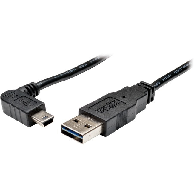 Tripp Lite 3ft USB 2.0 High Speed Cable Reversible A to Right Angle 5Pin Mini B M-M - American Tech Depot