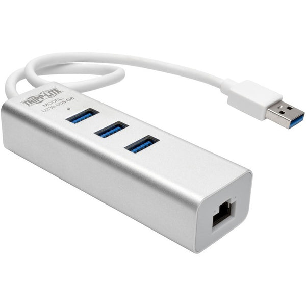 Tripp Lite USB 3.0 SuperSpeed to Gigabit Ethernet NIC Network Adapter w- 3 Port USB Hub - American Tech Depot