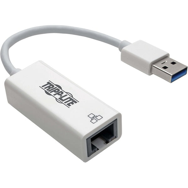 Tripp Lite USB 3.0 SuperSpeed to Gigabit Ethernet NIC Network Adapter RJ45 10-100-1000 White - American Tech Depot