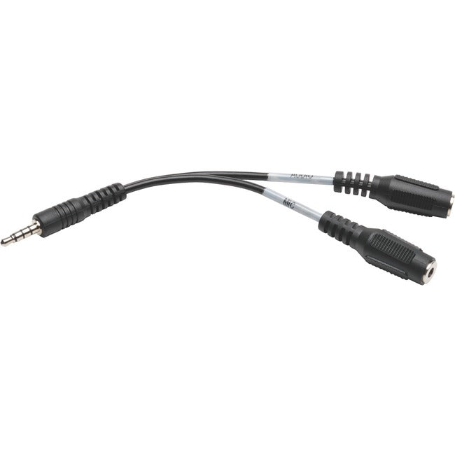 Tripp Lite 6in Audio Splitter 2x3 Position to 4-Position 3.5mm 6" - American Tech Depot
