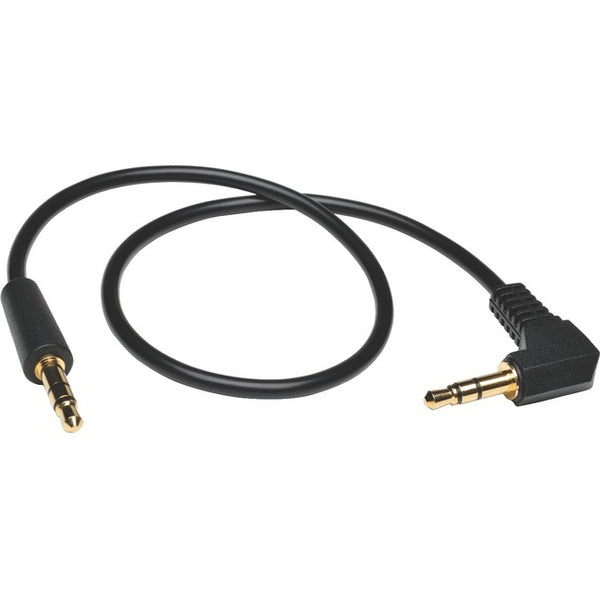 Tripp Lite 3ft Mini Stereo Audio Cable with One Right Angle plug 3.5mm M-M 3" - American Tech Depot