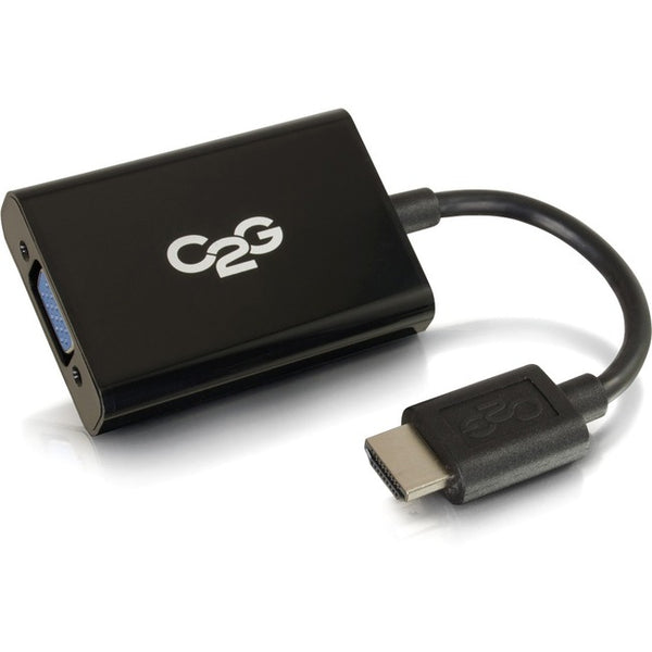 C2G HDMI to VGA Adapter Converter Dongle with Stereo Audio M-F - Black - American Tech Depot