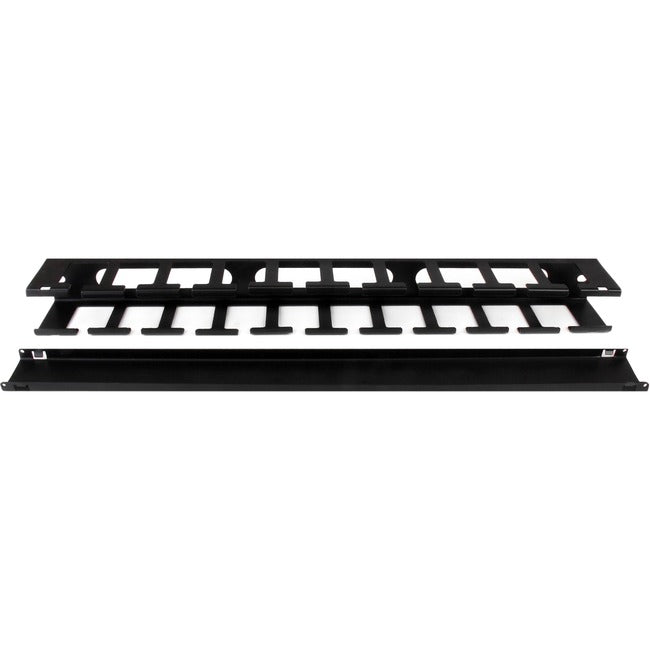 StarTech.com 1U Horizontal Finger Duct Rack Cable Management Panel with Cover