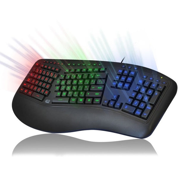 Adesso Tru-Form 150 - 3-Color Illuminated Ergonomic Keyboard