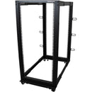 StarTech.com 25U Adjustable Depth Open Frame 4 Post Server Rack w- Casters - Levelers and Cable Management Hooks