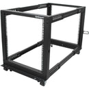 StarTech.com 12U Adjustable Depth Open Frame 4 Post Server Rack w- Casters - Levelers and Cable Management Hooks