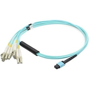 AddOn 2m MPO (Female) to 8xLC (Male) 8-Strand Aqua OM3 Fiber Fanout Cable - American Tech Depot