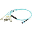 AddOn 1m MPO (Female) to 6xLC (Male) 12-Strand Aqua OM3 Duplex Fiber Fanout Cable - American Tech Depot
