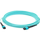 AddOn 1m MPO (Female) to MPO (Female) 12-Strand Aqua OM4 Crossover Fiber OFNR (Riser-Rated) Patch Cable - American Tech Depot
