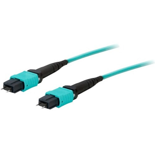 AddOn 3m MPO (Female) to MPO (Female) 12-Strand Aqua OM4 Straight Fiber OFNR (Riser-Rated) Patch Cable - American Tech Depot