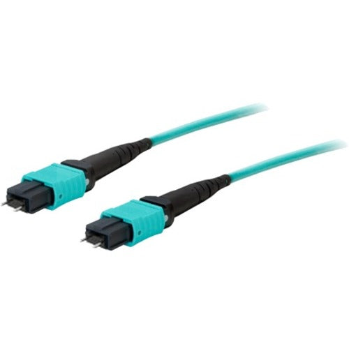 AddOn 3m MPO (Male) to MPO (Male) 12-Strand Aqua OM4 Straight Fiber OFNR (Riser-Rated) Patch Cable - American Tech Depot