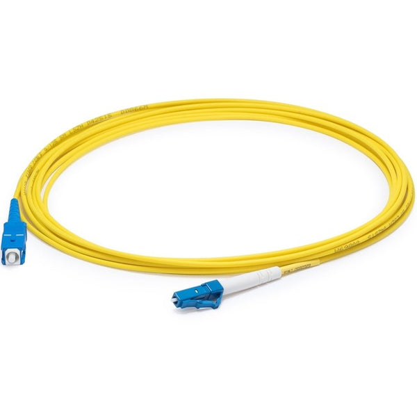 AddOn 5m LC (Male) to SC (Male) Yellow OS2 Simplex Fiber OFNR (Riser-Rated) Patch Cable - American Tech Depot