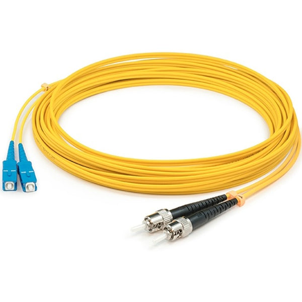 AddOn 10m SC (Male) to ST (Male) Yellow OS2 Duplex Fiber OFNR (Riser-Rated) Patch Cable - American Tech Depot