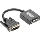 Tripp Lite 6in DVI-D to VGA Adapter Active Converter Cable 6" 1920x1200 - DVI-VGA for Video Device, Monitor, Projector - 6" - 1 x DVI-D (Single-Link) Male Digital Video - 1 x HD-15 Female VGA, 1 x Micro Type B Female USB - Black - American Tech Depot