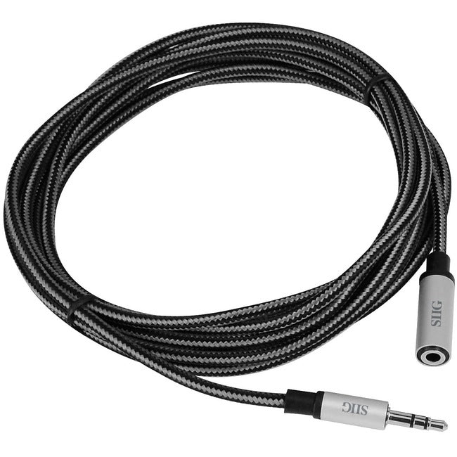SIIG Woven Fabric Braided 3.5mm Stereo Aux Cable (M-F) - 3M - American Tech Depot