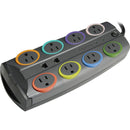 Kensington SmartSockets Color-Coded Eight-Outlet Adapter Model Surge Protector - American Tech Depot