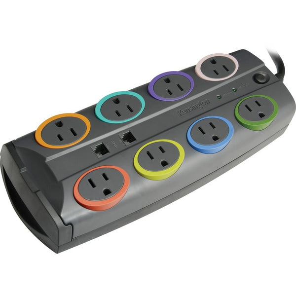 Kensington SmartSockets Color-Coded Eight-Outlet Adapter Model Surge Protector - American Tech Depot