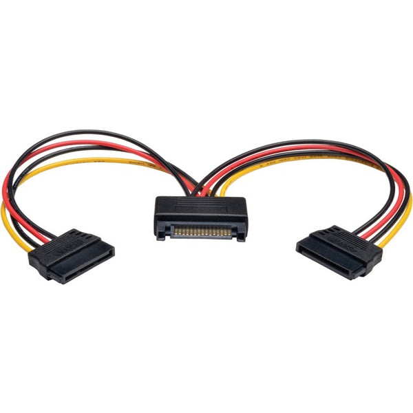 Tripp Lite 6in Serial ATA SATA Power Y Splitter Cable Adapter 15Pin M-F - American Tech Depot