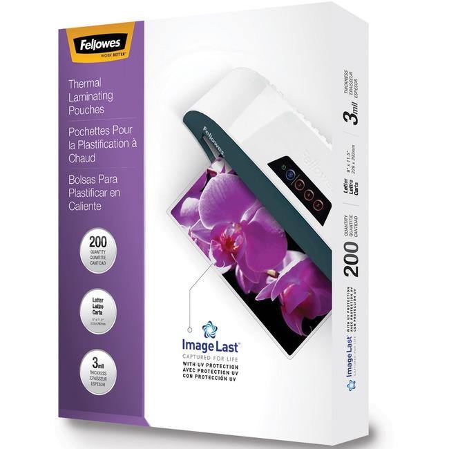 Fellowes Thermal Laminating Pouches - ImageLast™, Jam Free, Letter, 3mil, 200 pack - American Tech Depot