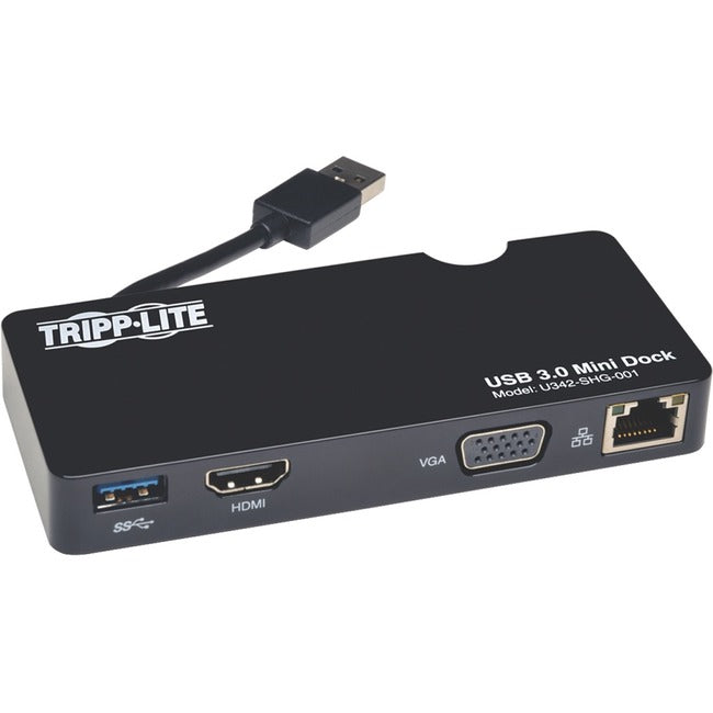 Tripp Lite USB 3.0 HDMI VGA Mini Dock Station Gigabit Ethernet HD15 RJ45 - American Tech Depot