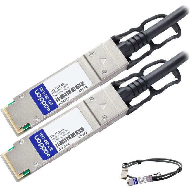 AddOn Dell 331-5217 Compatible TAA Compliant 40GBase-CU QSFP+ to QSFP+ Direct Attach Cable (Passive Twinax, 1m) - American Tech Depot