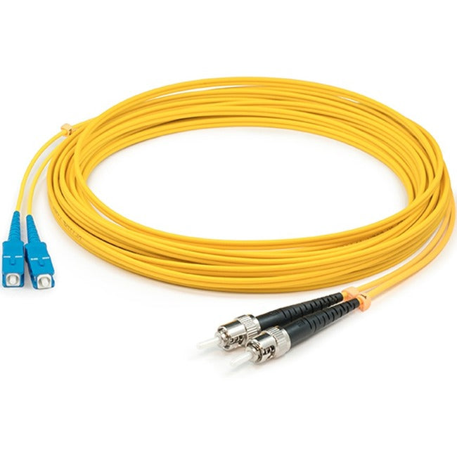 AddOn 20m SC (Male) to ST (Male) Yellow OS2 Duplex Fiber OFNR (Riser-Rated) Patch Cable - American Tech Depot