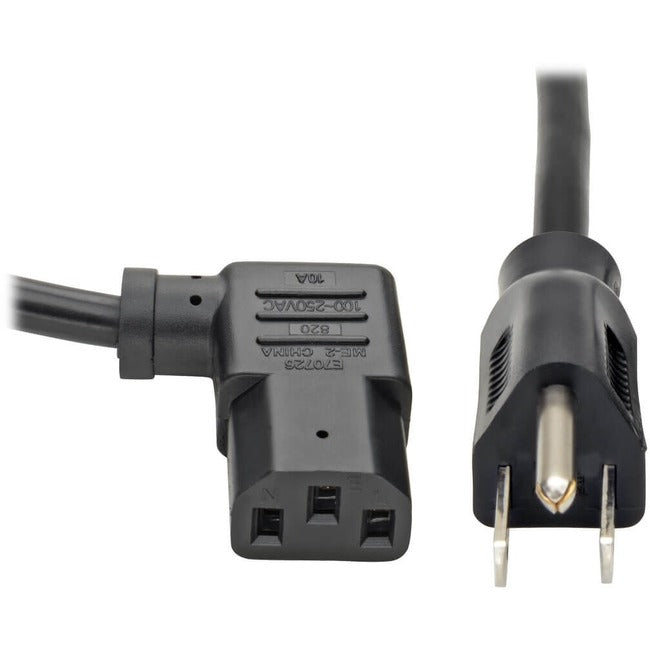 Tripp Lite Computer Power Cord 10A 18AWG 5-15P to Right Angle C13 10' 10ft - American Tech Depot