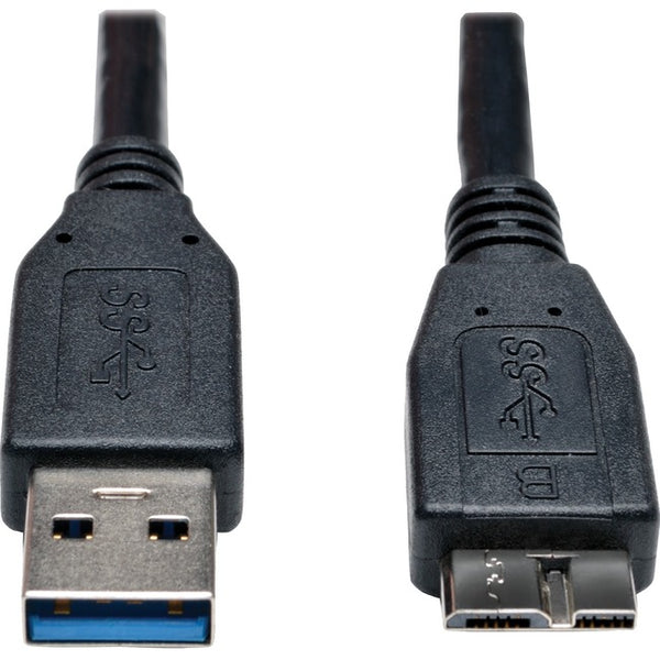 Tripp Lite 1ft USB 3.0 SuperSpeed Device Cable USB-A to USB Micro-B M-M Black - American Tech Depot