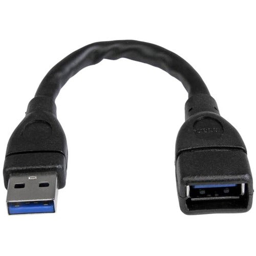StarTech.com 6in Black USB 3.0 Extension Adapter Cable A to A - M-F - American Tech Depot