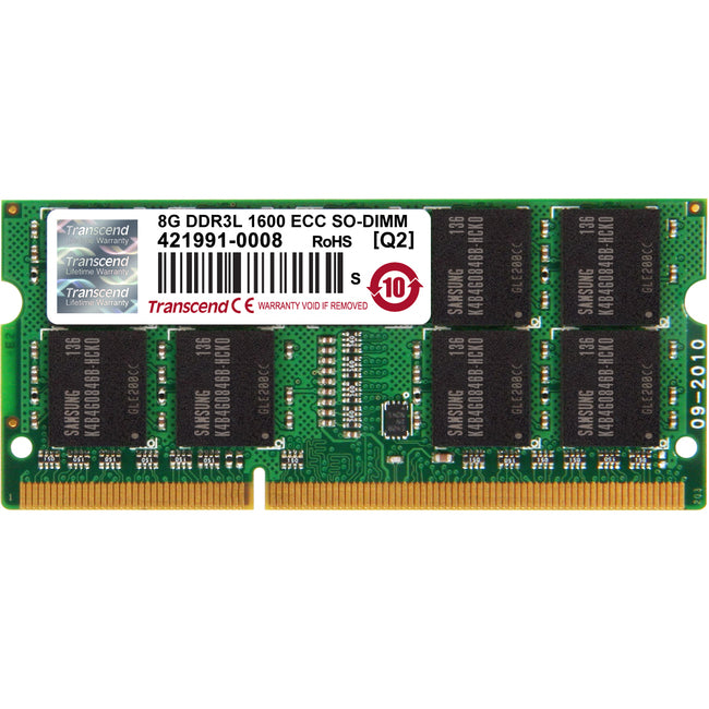 Transcend 8GB DDR3L 1600 ECC-SODIMM CL11 2Rx8 - American Tech Depot
