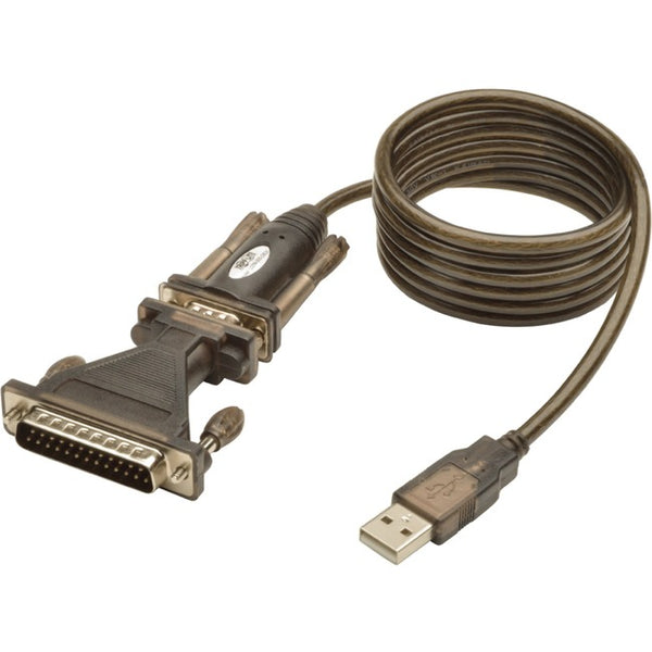 Tripp Lite 5ft USB to Serial Adapter Cable USB-A to DB25 RS-232 M-M - American Tech Depot