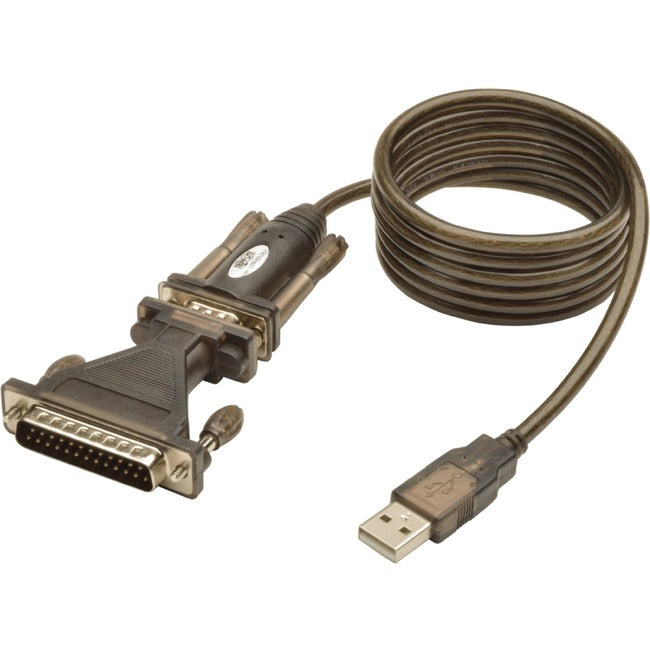 Tripp Lite 5ft USB to Serial Adapter Cable USB-A to DB25 RS-232 M-M - American Tech Depot