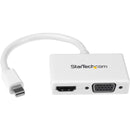 StarTech.com Travel A-V Adapter - 2-in-1 Mini DisplayPort to HDMI or VGA Converter - White - American Tech Depot