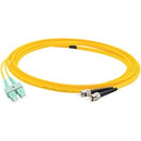 AddOn 2m ASC (Male) to ST (Male) Yellow OS2 Simplex Fiber OFNR (Riser-Rated) Patch Cable - American Tech Depot