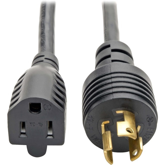 Tripp Lite 1ft Power Cord Adapter Cable 5-15P to 5-15R Heavy Duty 15A 14AWG 1' - American Tech Depot