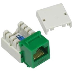 Unirise Cat6 Keystone Jack 110 Type Punch Down, Green - American Tech Depot