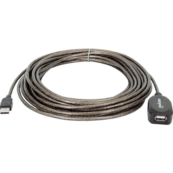 Manhattan Hi-Speed USB 2.0 Active Extension Cable - 33' - A Male to A Female - American Tech Depot