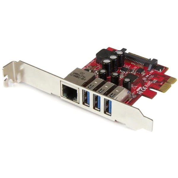 StarTech.com 3 Port PCI Express USB 3.0 Card + Gigabit Ethernet - American Tech Depot