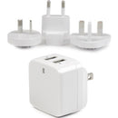 StarTech.com Travel USB Wall Charger - 2 Port - White - Universal Travel Adapter - International Power Adapter - USB Charger - American Tech Depot