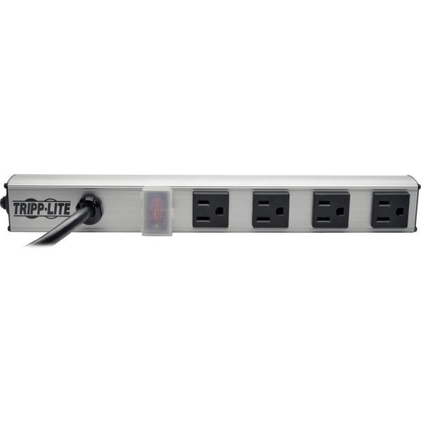 Tripp Lite Power Strip 120V 5-15R 4 Outlet 6' Cord 12 Inch Length Metal - American Tech Depot