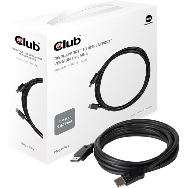 Club 3D DisplayPort 1.2 Cable 3 Meter - American Tech Depot