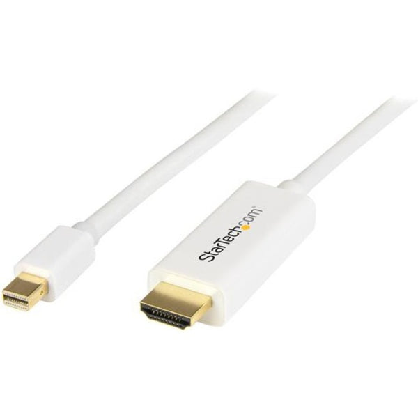 StarTech.com Mini DisplayPort to HDMI Converter Cable - 3 ft (1m) - 4K - White - American Tech Depot