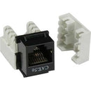 Unirise Cat5e Keystone Jack 110 Type Punch Down, Black - American Tech Depot